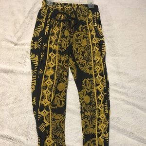 Gold and Black Fitted Joggers